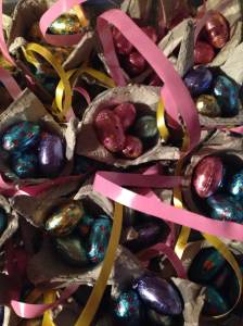 Egg carton Easter gift baskets