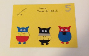 Super hero owl party invitation