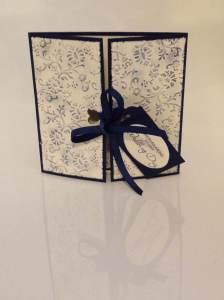 Gate fold embossed wedding card