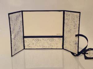 Gate fold embossed wedding card - inside